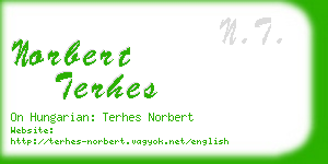 norbert terhes business card